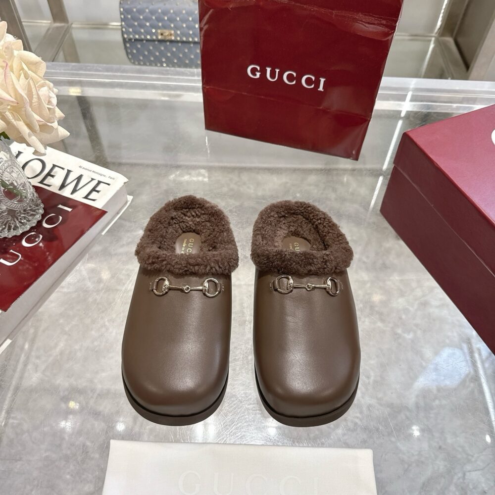 Alternative view of GUCCI WOMEN MULE WITH HORSEBIT BROWN LEATHER