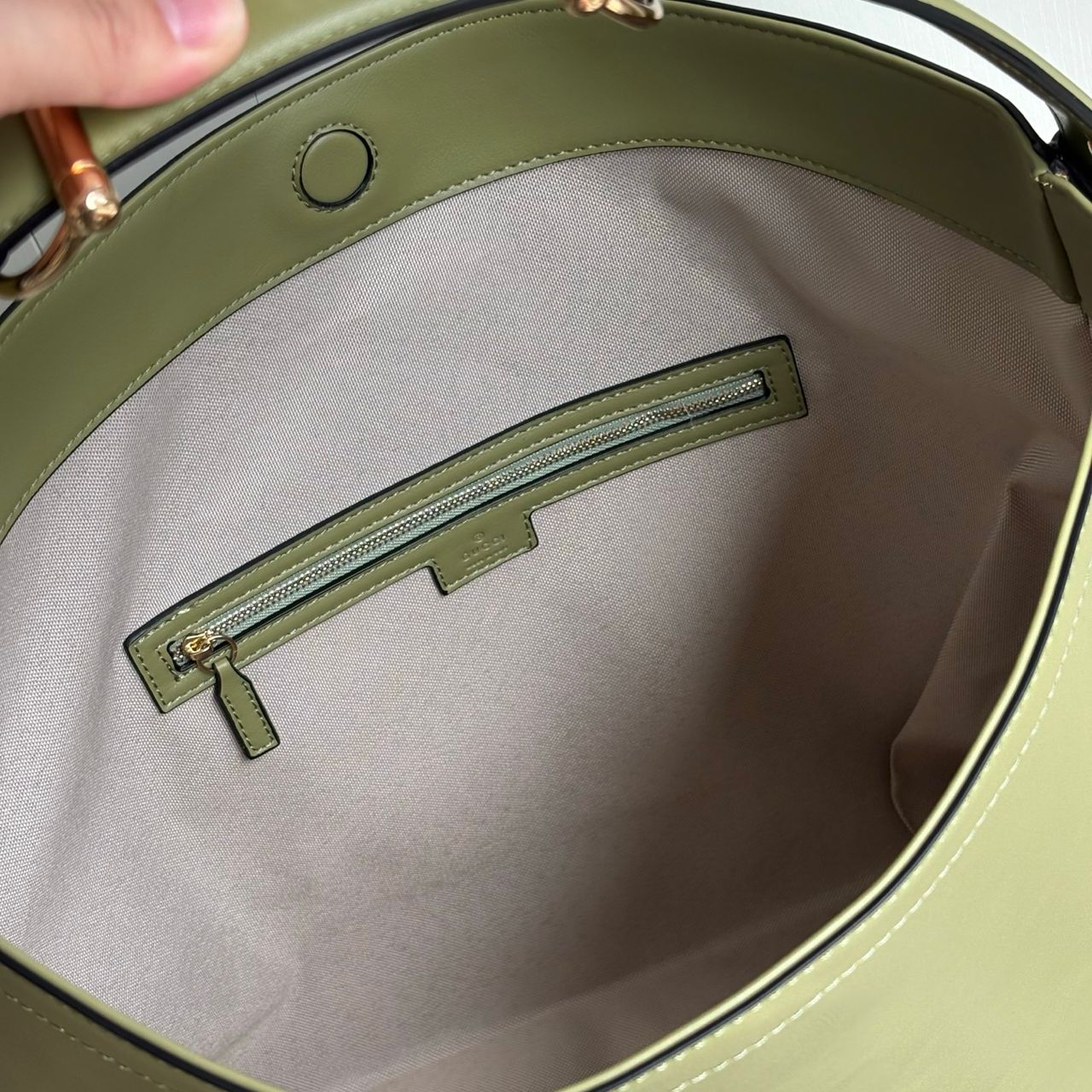 GUCCI BEATRIX LARGE TOTE BAG SAGE GREEN LEATHER 40CM 850546 AAFK4 3920 - Image 8