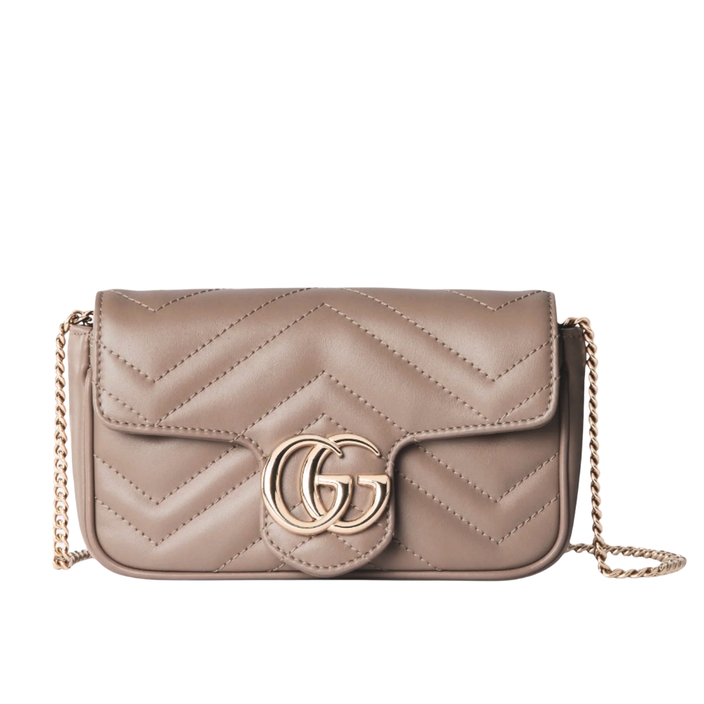 GUCCI GG MARMONT MINI BAG TAUPE 16CM 476433 DTDHD 1523