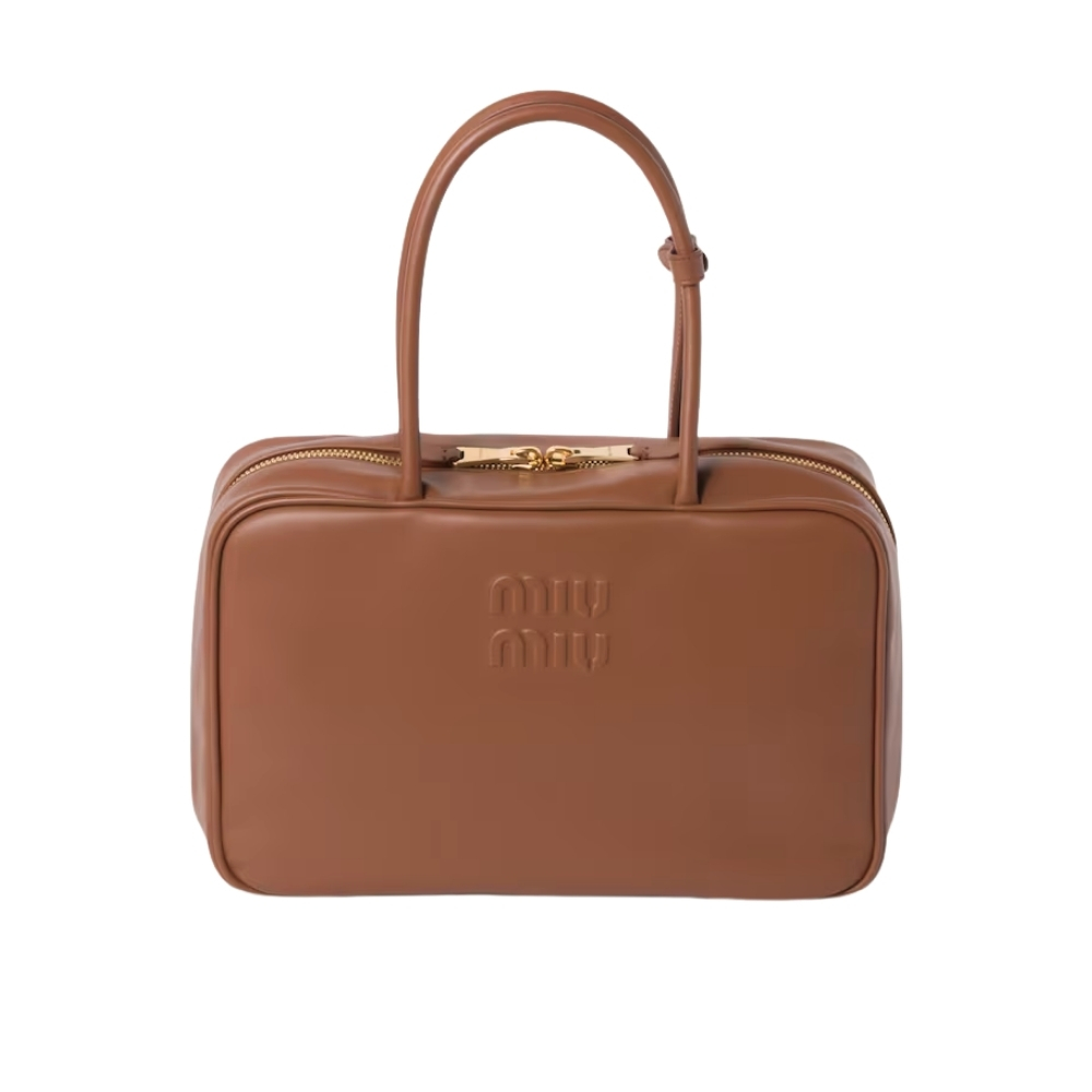 Miu Miu Beau Cognac Beau Leather Bag 34Cm 5BB117 2CRW F0046 V MON