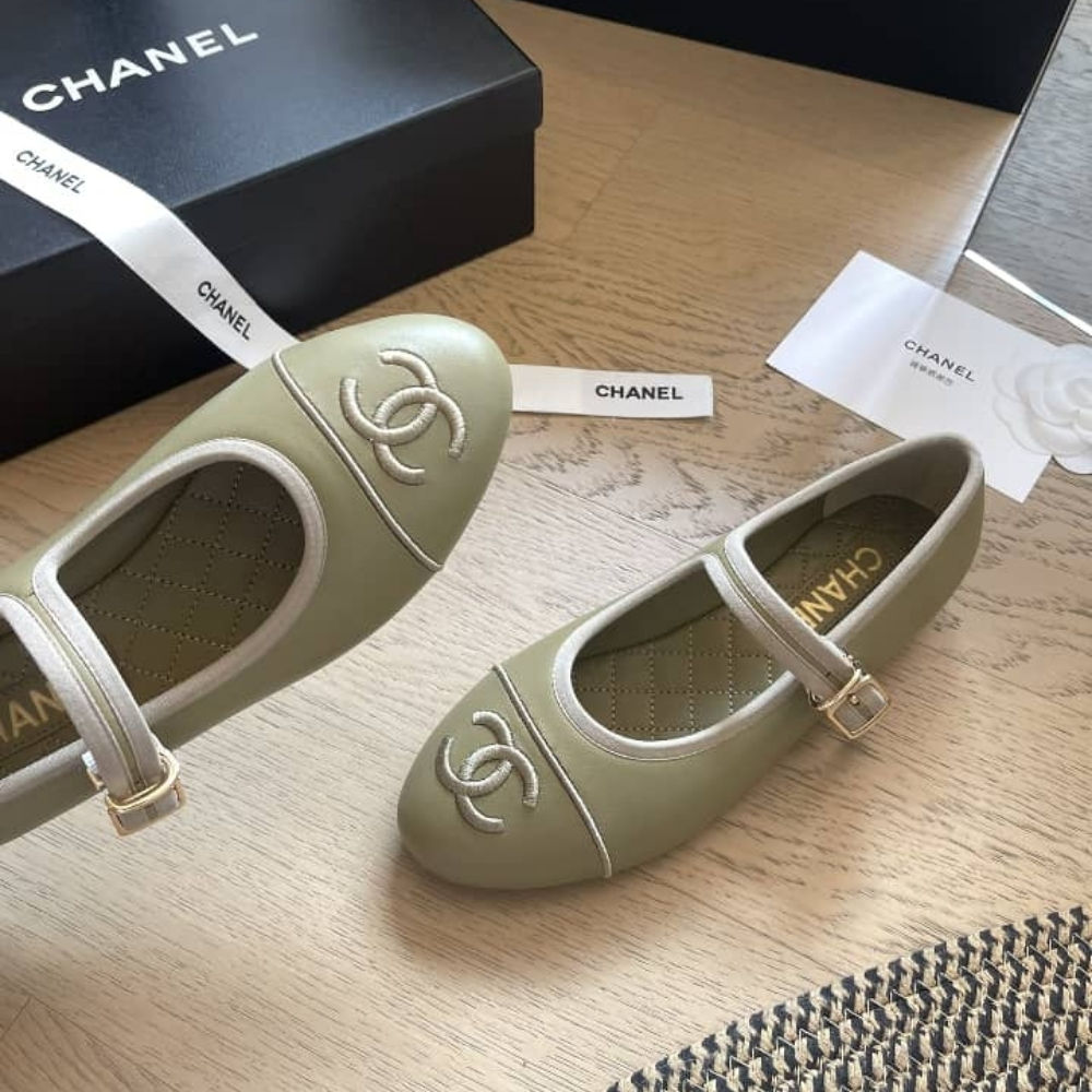 Chanel Mary Jane Ballet Flat Dark Green - Image 3