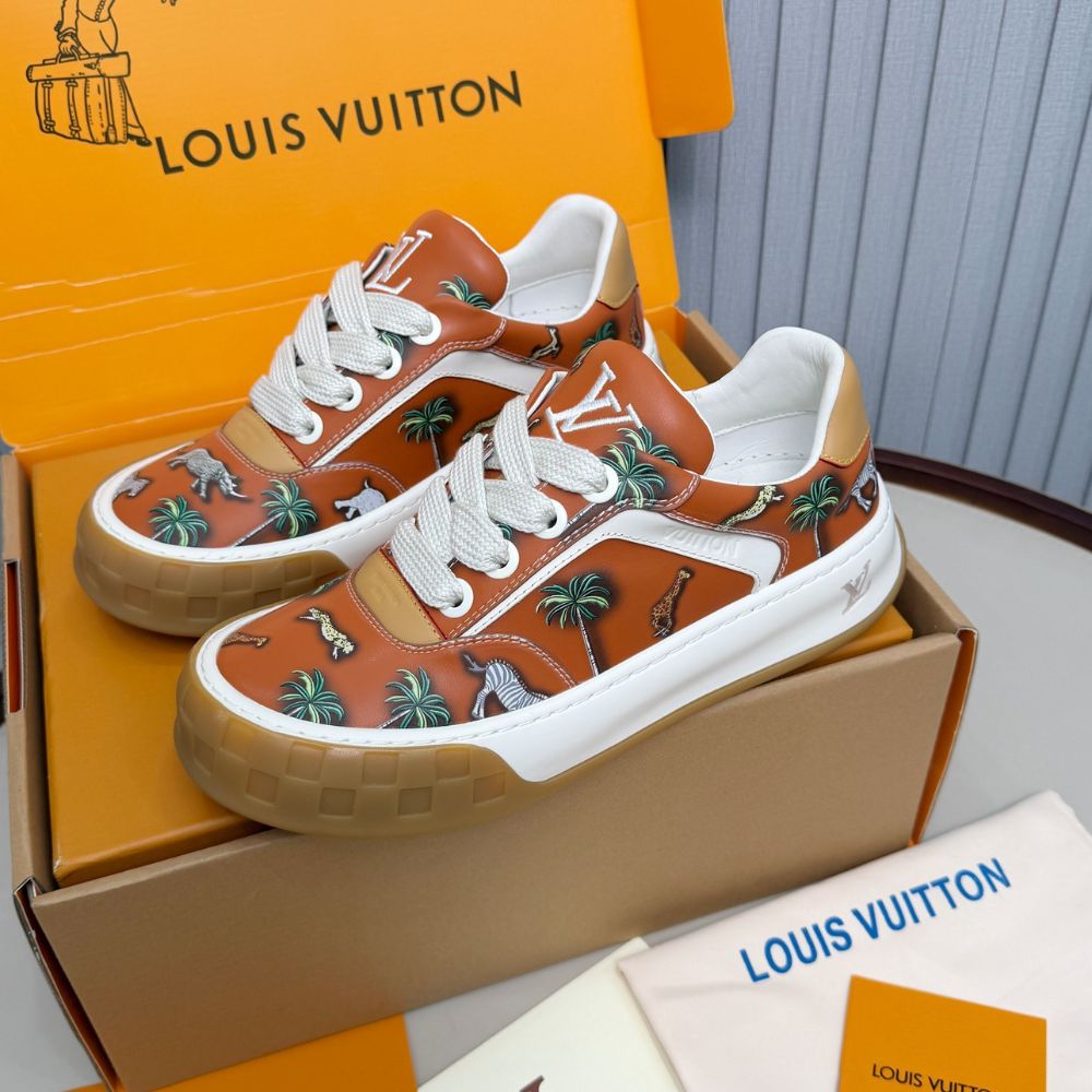 Louis Vuitton LV x The Darjeeling Limited LV Tilted Sneaker Cognac Brown 1AJTKS - Image 3