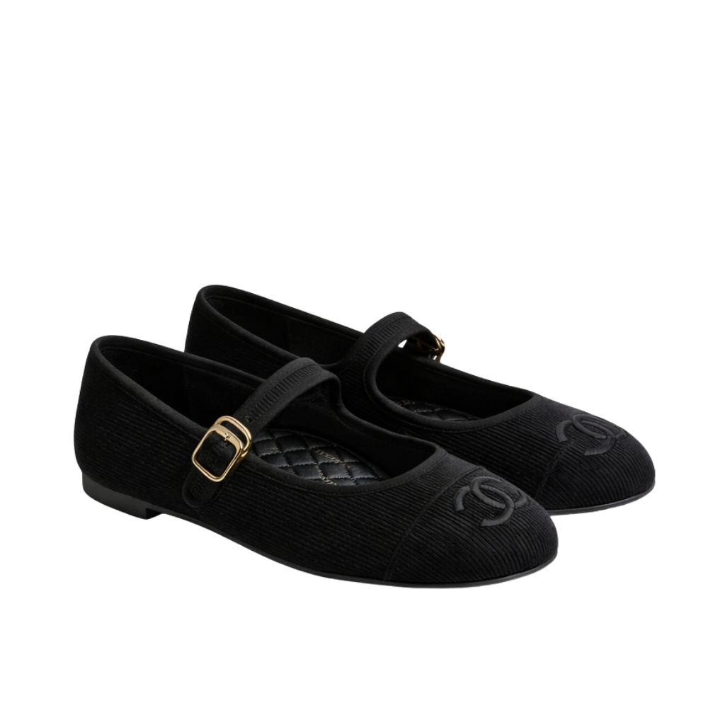Chanel Mary Jane Ballet Flat Black - 38 EU - 7 US - 24.5 Cm - 9.46 In.
