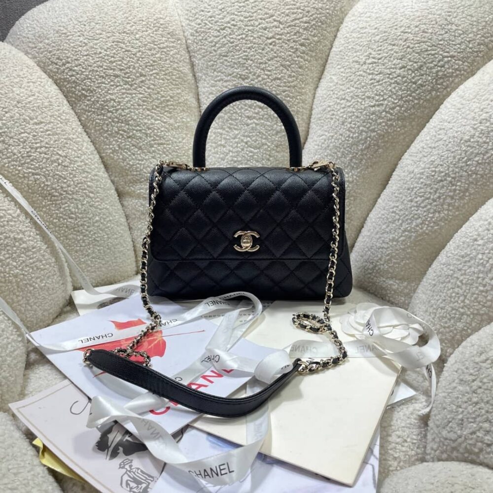 Alternative view of [Super Vip 1:1] Chanel Coco Small Handle Flap Bag In Black 23Cm A92990 Y61556 94305