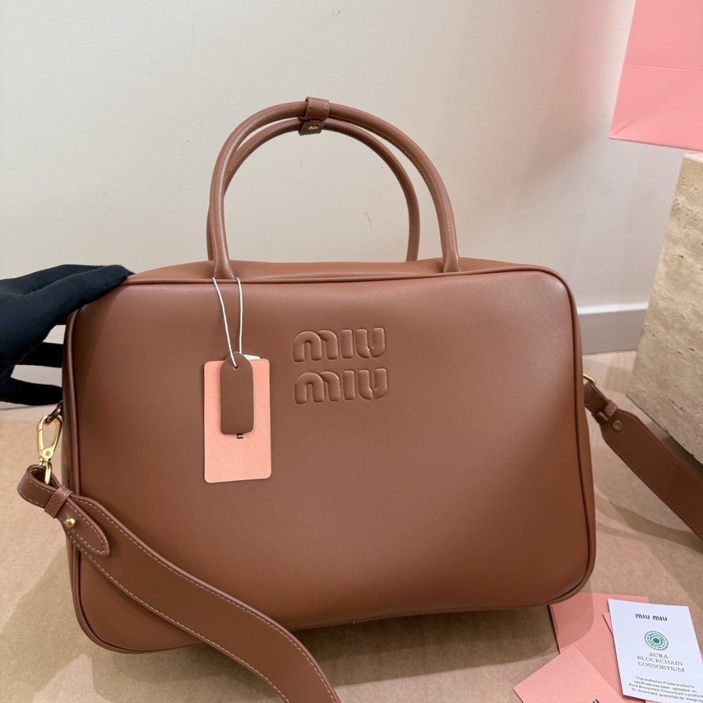 Alternative view of Miu Miu Beau Cognac Beau Leather Bag 34Cm 5BB117 2CRW F0046 V MON