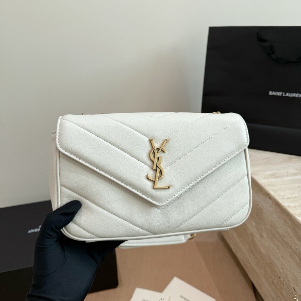 Alternative view of Saint Laurent LouLou Medium In Metalasse White 29Cm 801439AAEAX9207