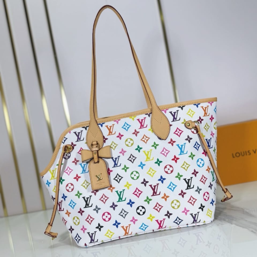 Alternative view of Louis Vuitton X Takashi Murakami Neverfull MM Multicolor White 31Cm M27787