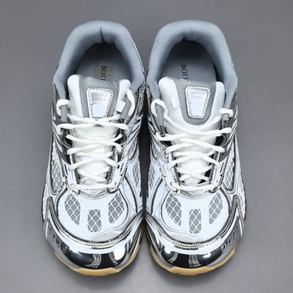 Bottega Veneta Orbit Sneaker Silver And White 755915V2X401425 - Image 3