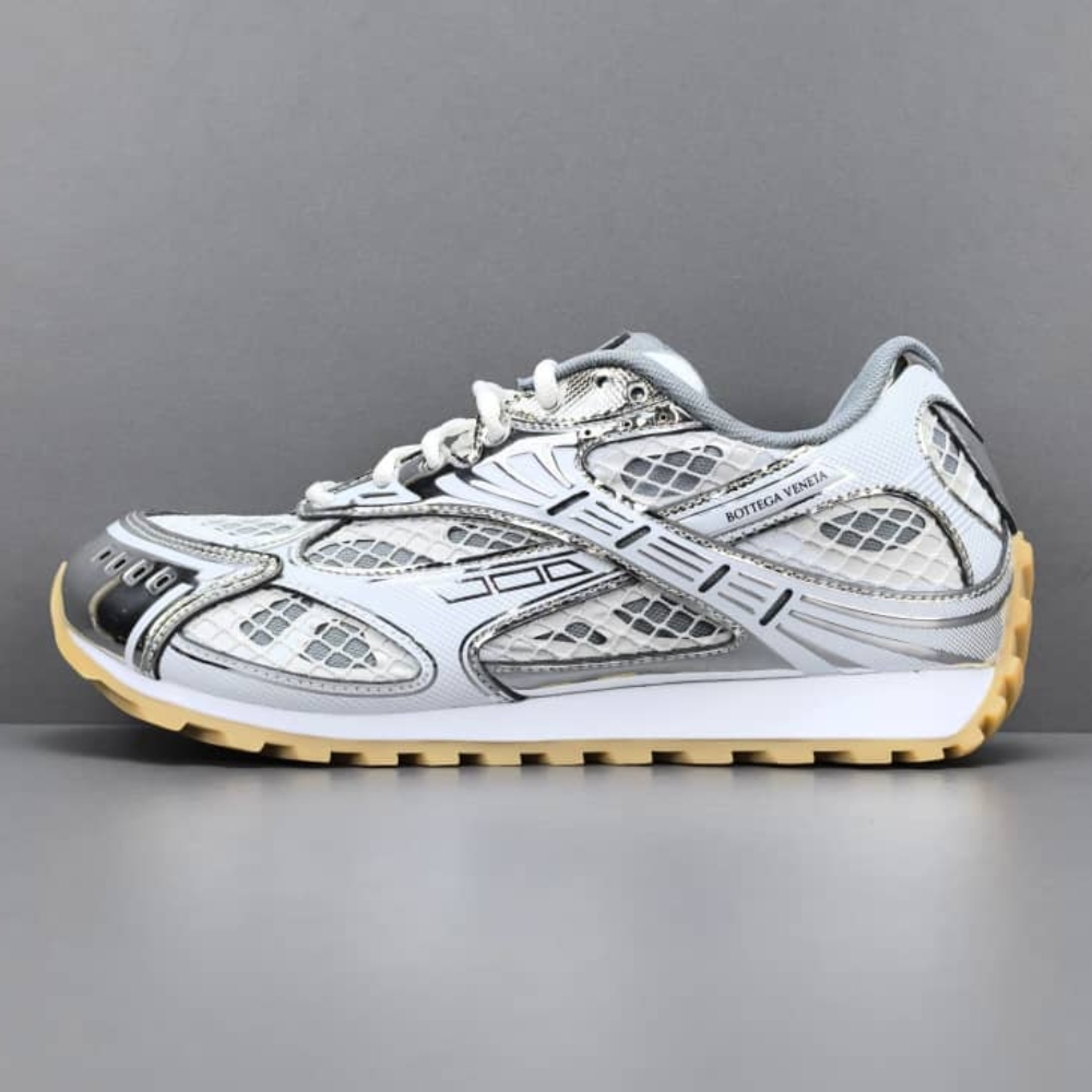 Bottega Veneta Orbit Sneaker Silver And White 755915V2X401425 - Image 4