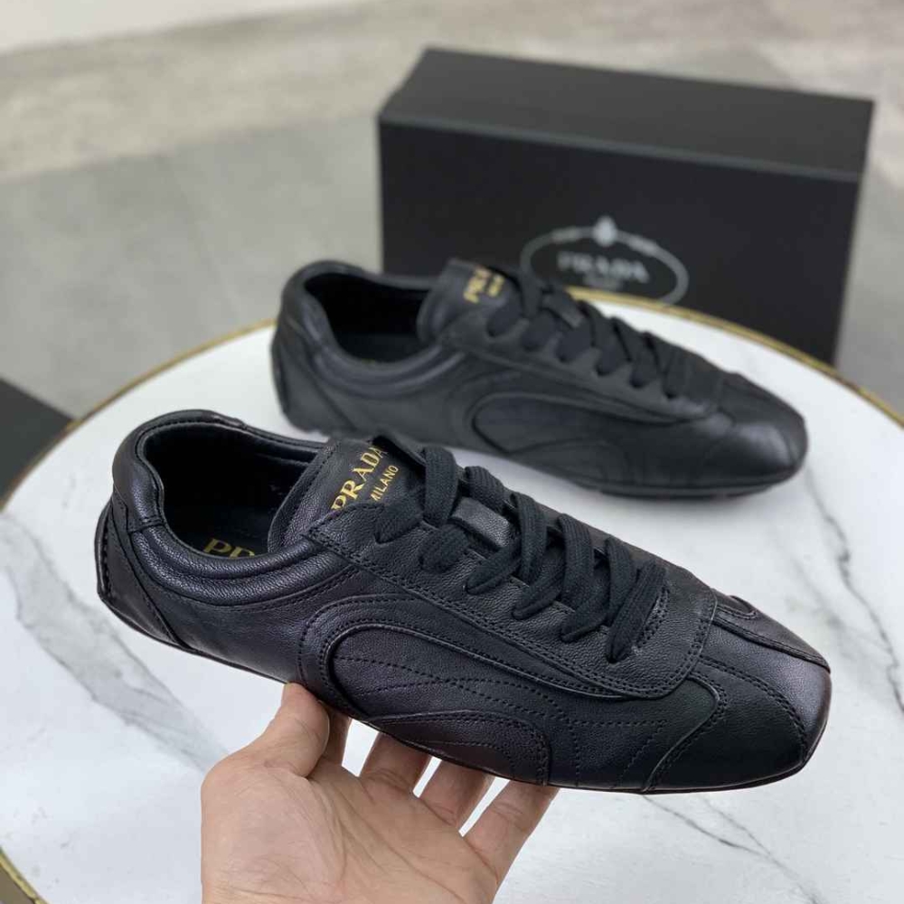 Alternative view of Prada Montecarlo Re Edition 2005 Antiqued Nappa Leather Sneakers Black 4E1165 EFX F0002 F G000
