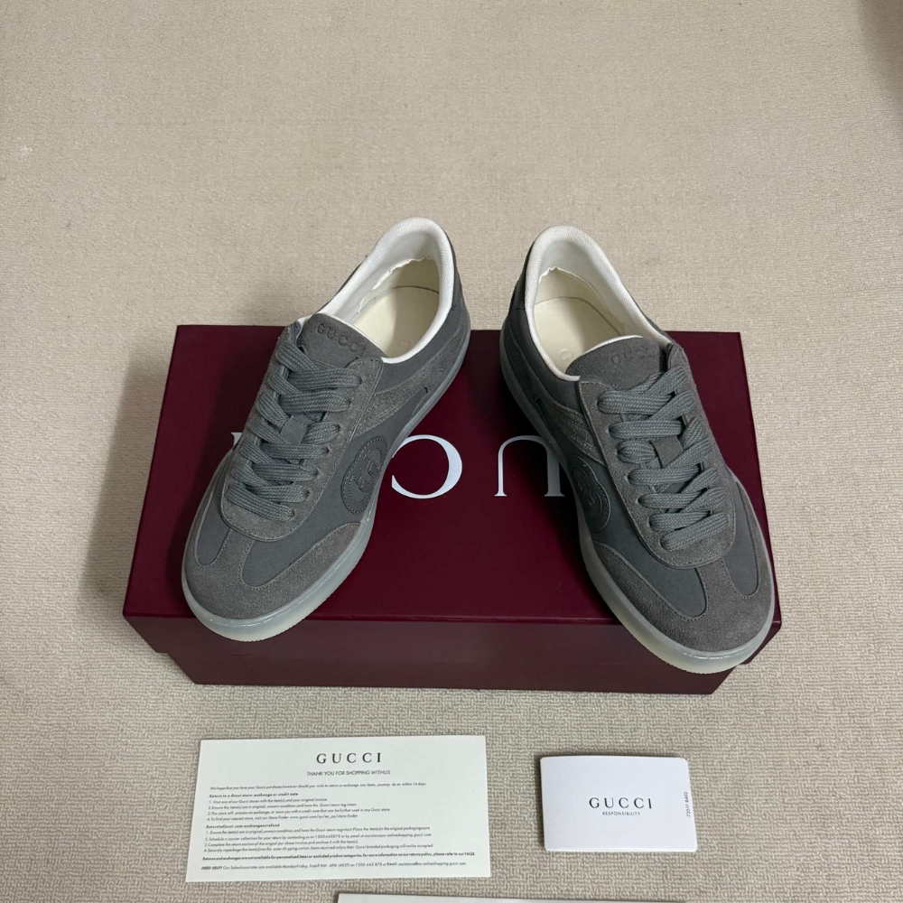 Gucci Men G75 Sneaker Grey Suede 845147 AAFGP 1275 - Image 4