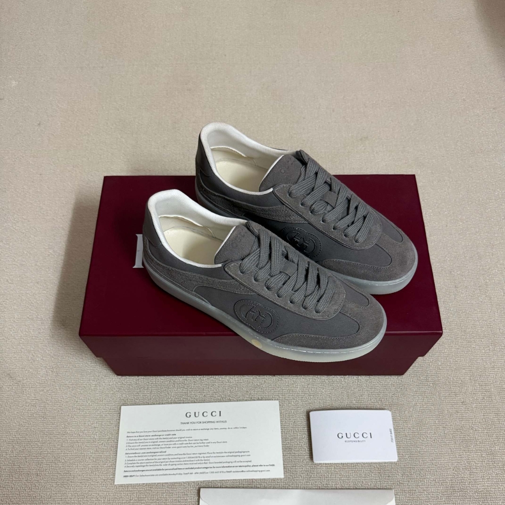 Gucci Men G75 Sneaker Grey Suede 845147 AAFGP 1275 - Image 3