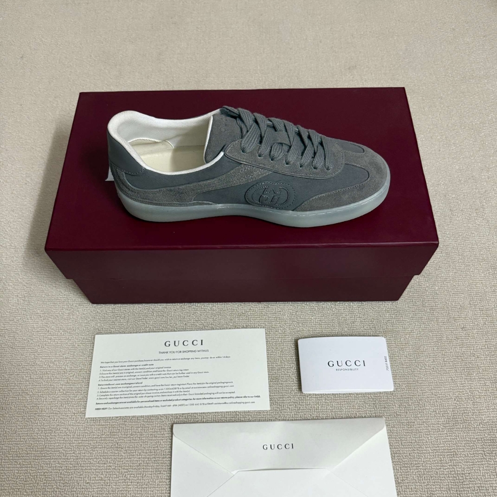 Gucci Men G75 Sneaker Grey Suede 845147 AAFGP 1275 - Image 6