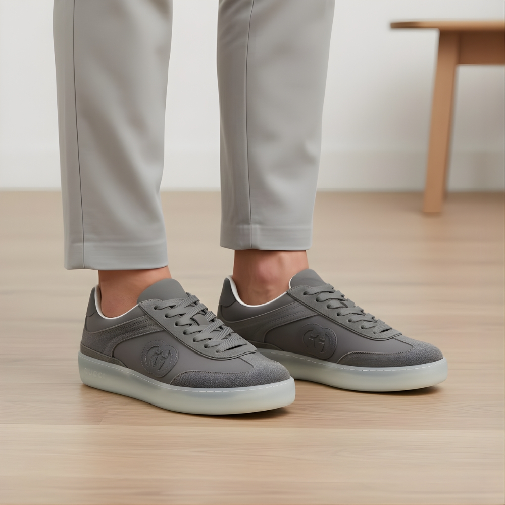 Gucci Men G75 Sneaker Grey Suede 845147 AAFGP 1275 - Image 7