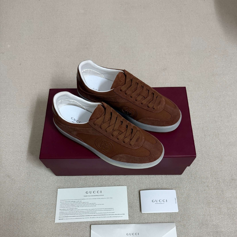 Gucci Men G75 Sneaker Light Brown Suede 845147 AAFGP 2361 - Image 3
