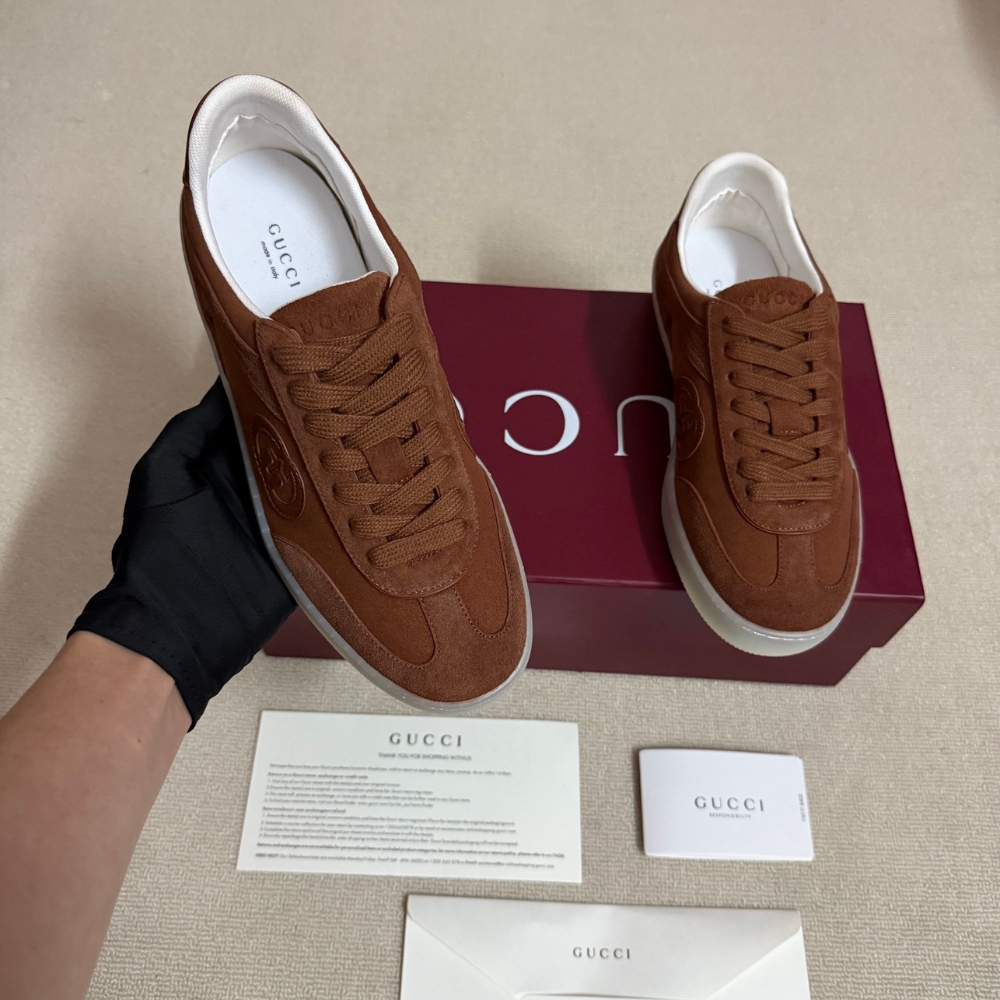 Gucci Men G75 Sneaker Light Brown Suede 845147 AAFGP 2361 - Image 5