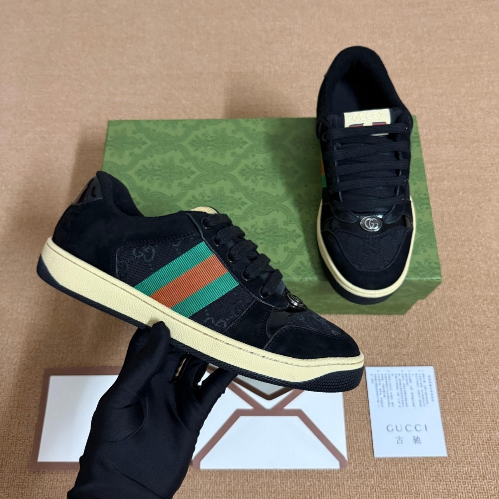 Alternative view of Gucci Women Screener Sneaker Black Leather 840305 FAES7 1059