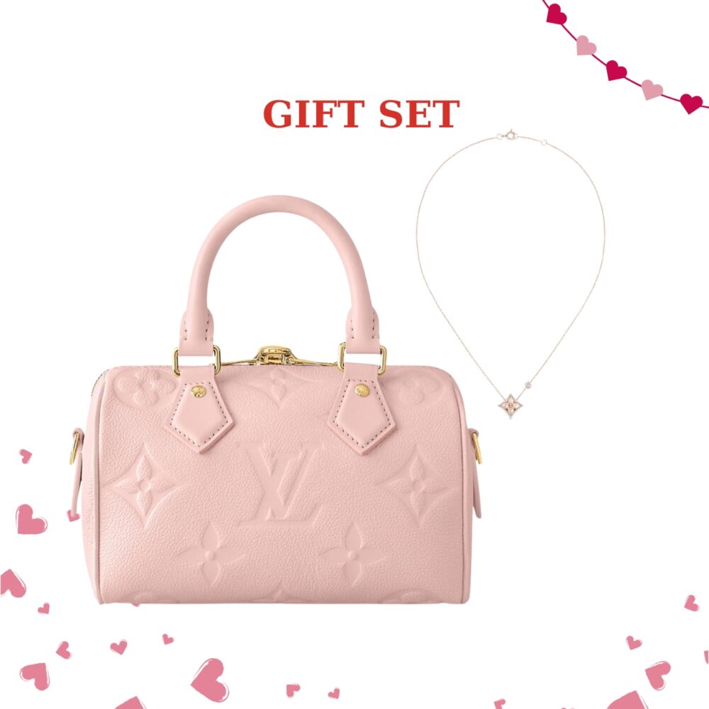 Gift Set: Louis Vuitton Speedy Bandoulière 20 Monogram Pink 20Cm M47136 With Colour Blossom Bb Star Pendant Pink Gold Pink Mother Of Pearl And Diamond Q93612