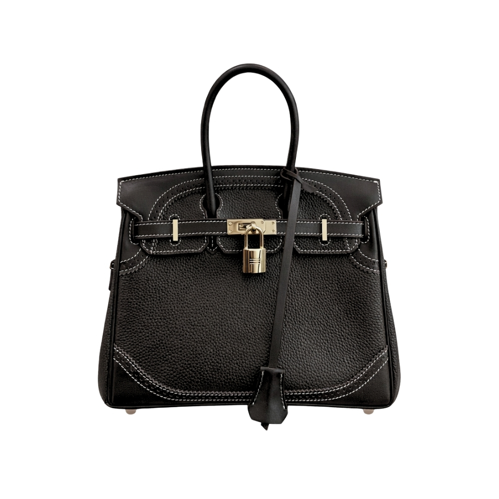 Hermès Birkin 25 Gold Hardware Pebbled Leather Black 25Cm