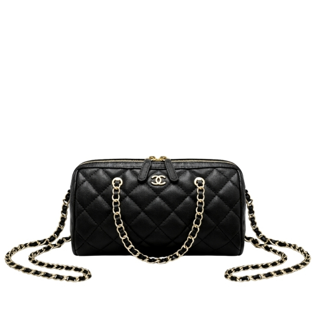 Chanel Bowling Bag Black 19Cm AS1897 B03795 94305