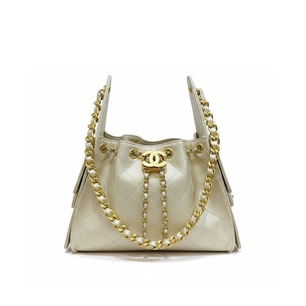 Chanel 25 Small Handbag Light Yellow 26Cm