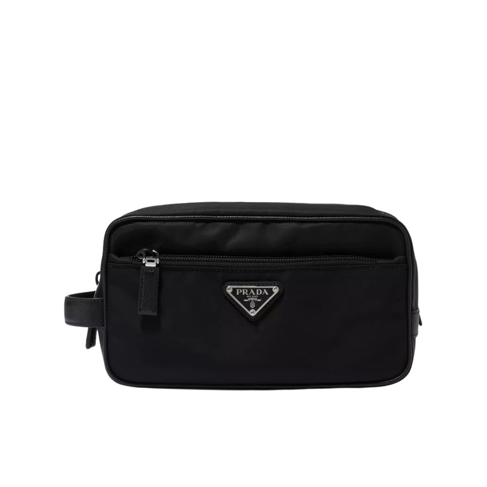 Prada ReNylon and Saffiano Leather Travel Black 22Cm