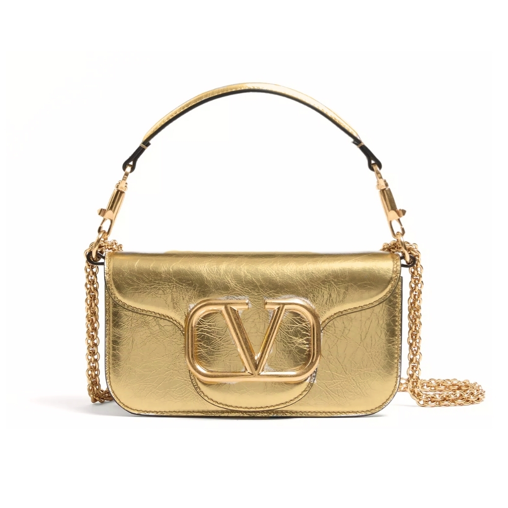 Valentino Garavani Small Locò Metallic Shoulder Bag Gold 20Cm 6W2B0K53UKE R16