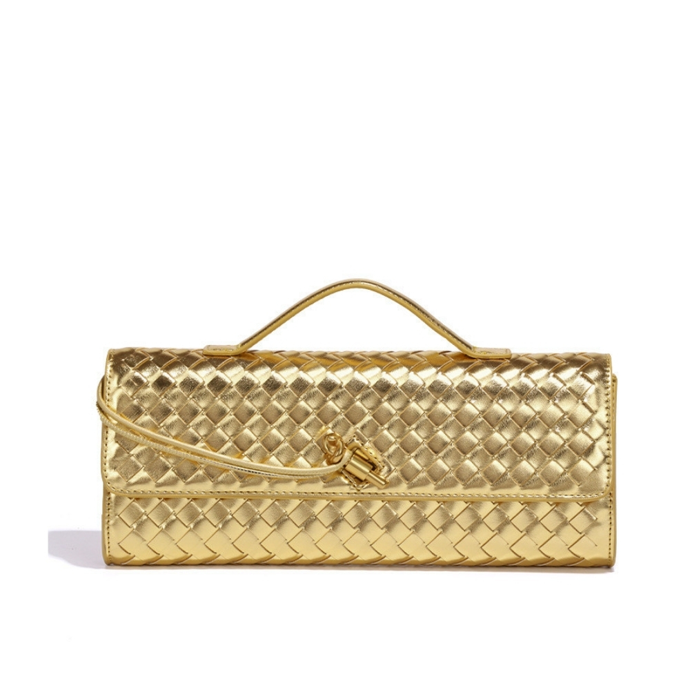 Bottega Veneta Long Clutch Andiamo With Handle Gold 31Cm 766014VCPP12809