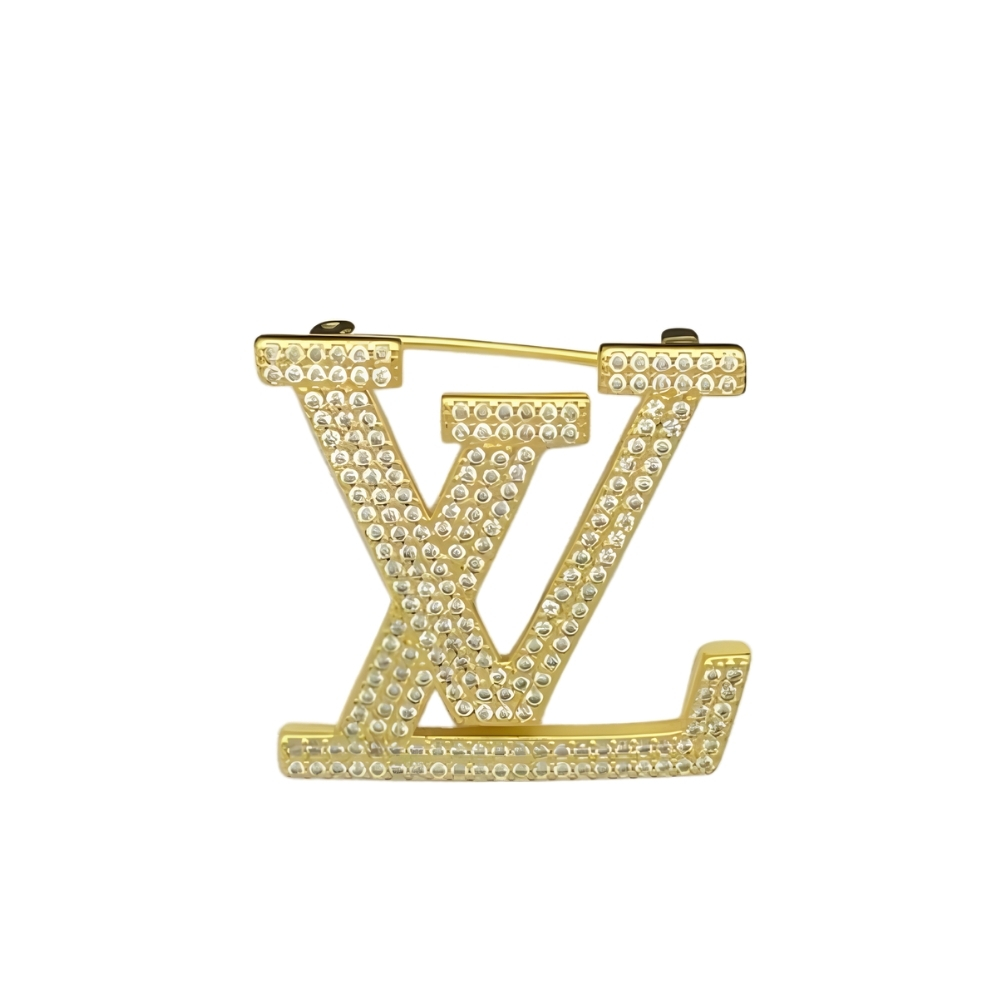 Louis Vuitton Crystal Brooch Gold