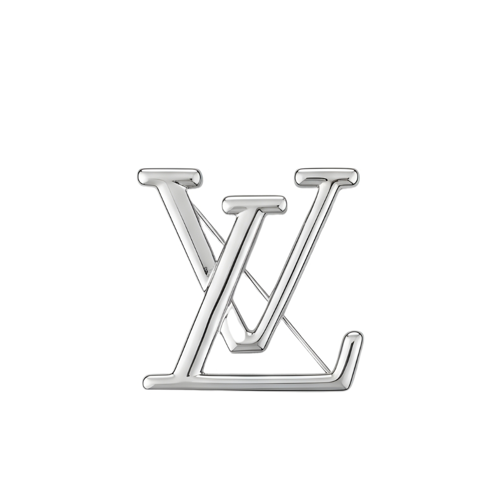 Louis Vuitton LV Logo Brooch Silver