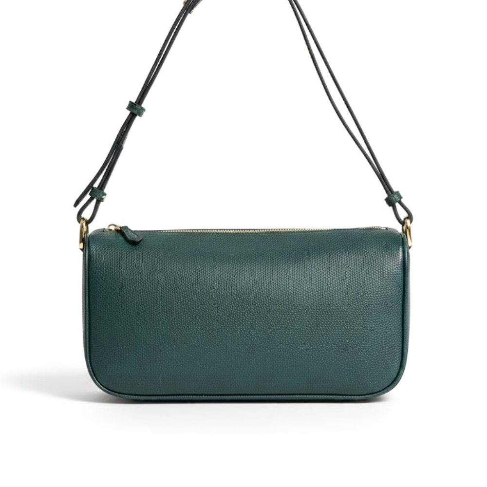 Gucci Half Horsebit Medium Shoulder Bag Green Leather 31Cm