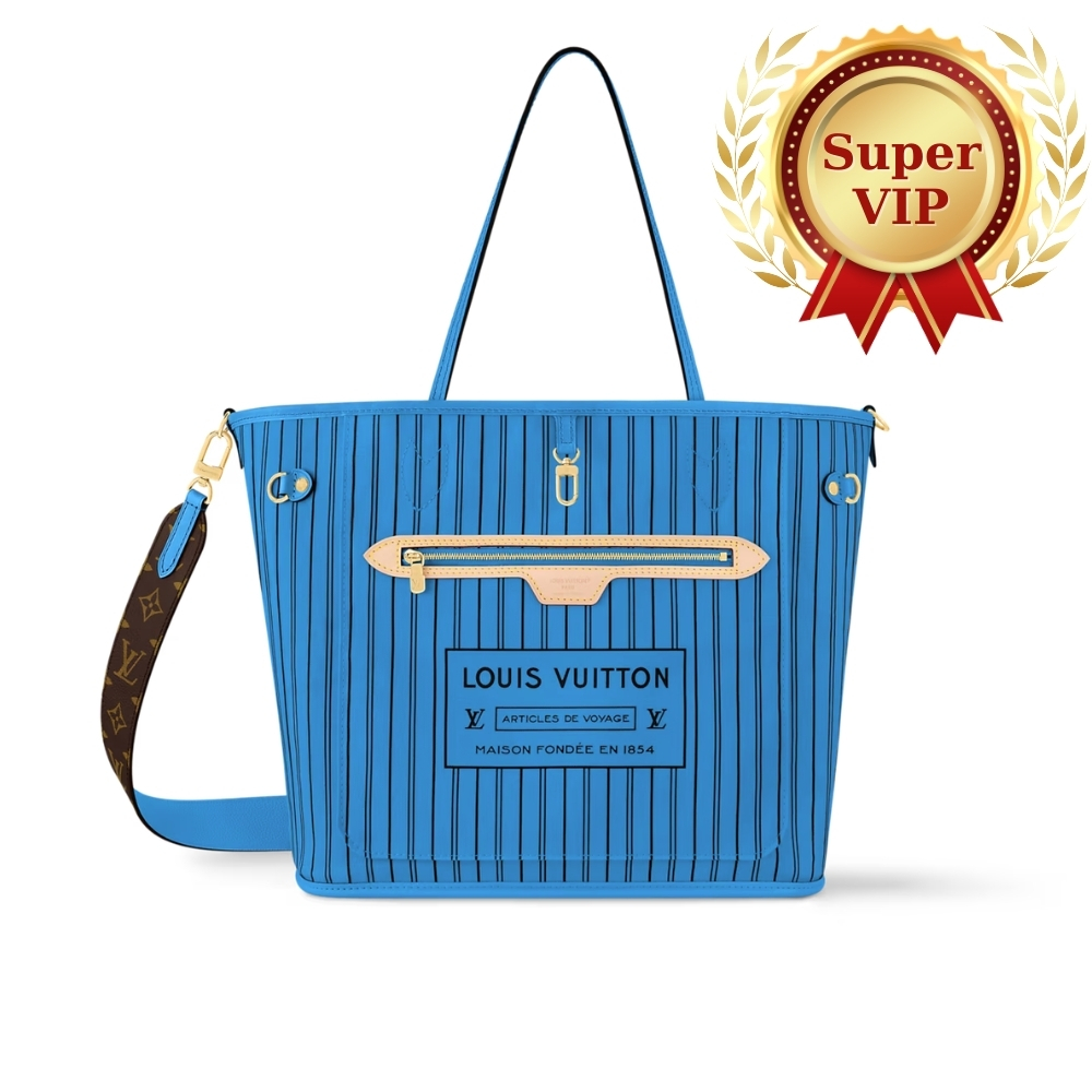 [Super Vip 1:1] Louis Vuitton Neverfull Bandoulière Inside Out MM Bleu Gastonb 31Cm M13753