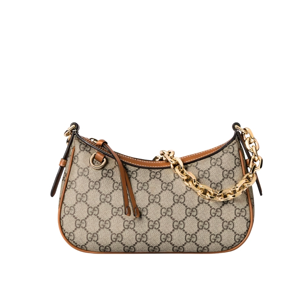 Gucci GG Emblem Small Shoulder Bag Beige And Dark Brown 25Cm 847447 FAD6L 9758
