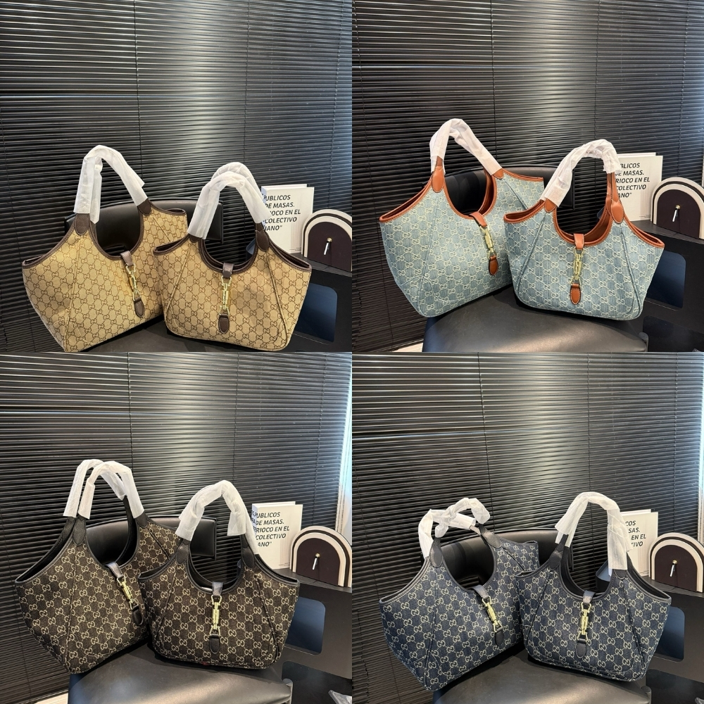 Gucci Mercato Medium Tote Bag Denim Navy Blue 36Cm - Image 10