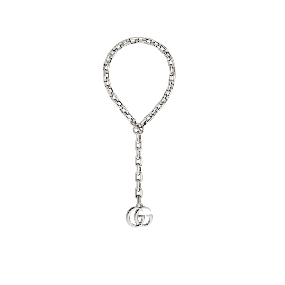 Gucci GG Marmont Pendant Chain Necklace Silver ‎863865 I4729 8131