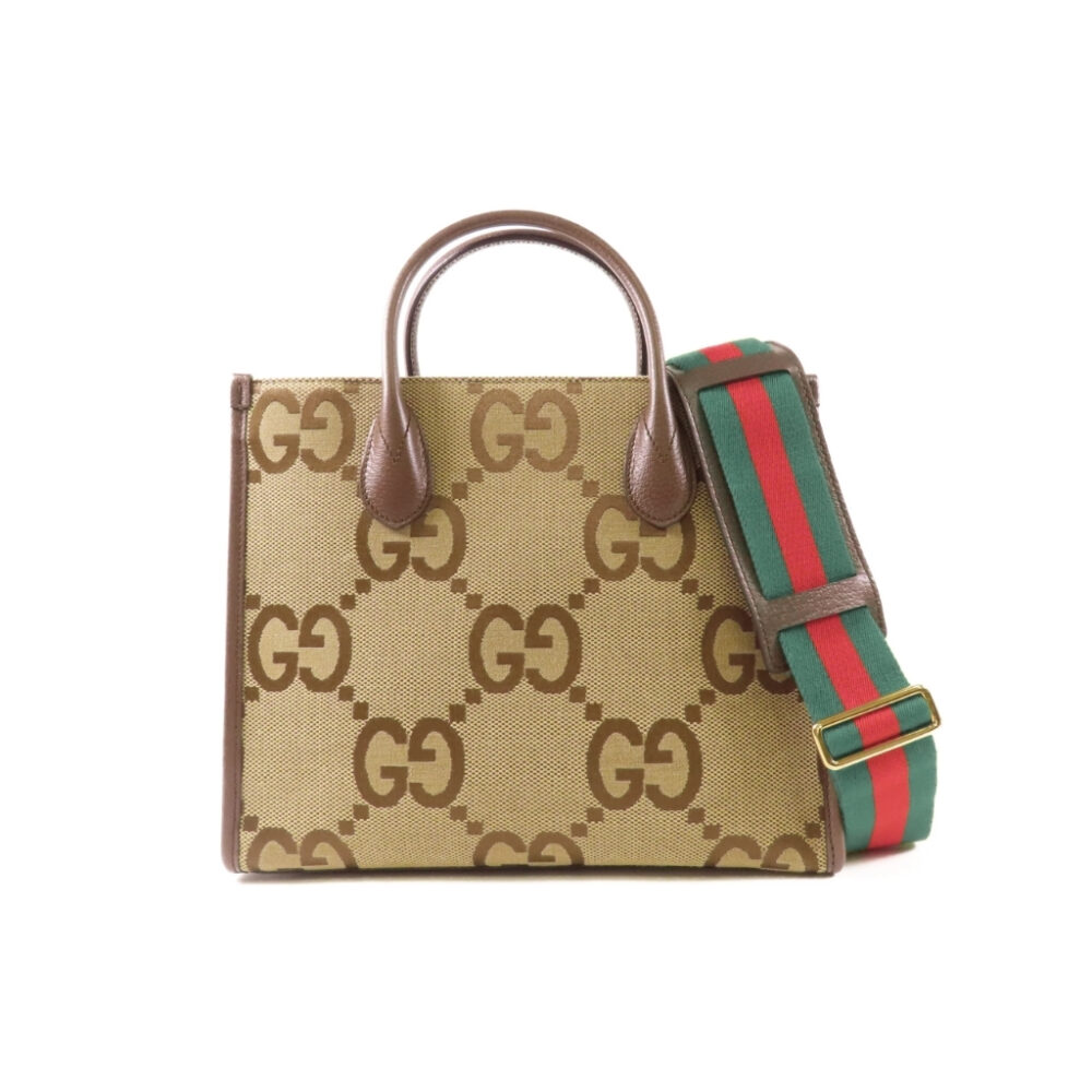Gucci Tote Bag With Jumbo GG Camel Ebony 31Cm 678839 UKMDG 2570