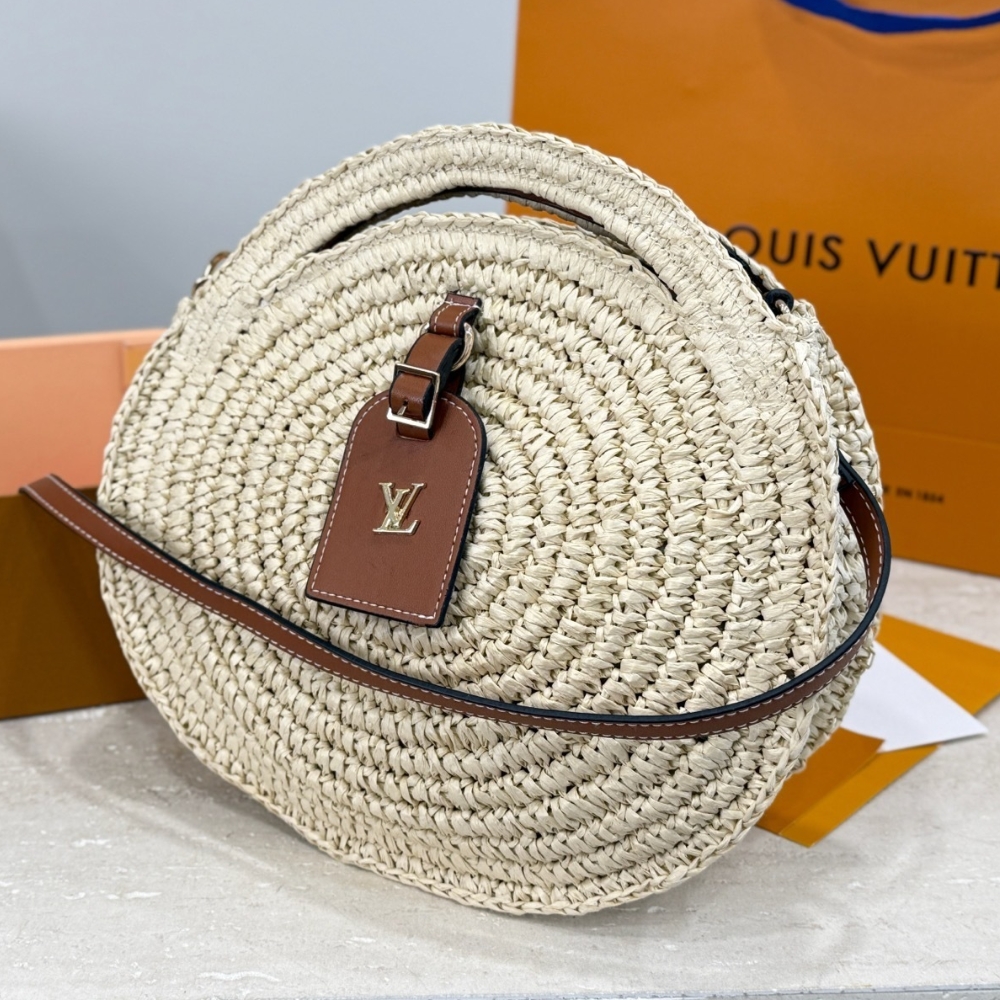 Alternative view of Louis Vuitton Around Me Shoulder Bag Raffia White 28Cm M25243