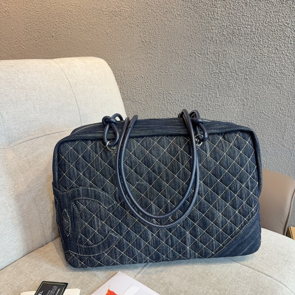 Alternative view of Chanel Denim Duffle Bag Blue Denim 40Cm