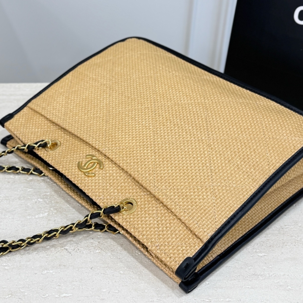 Chanel Shopping Bag Natural Straw Beige 39Cm - Image 3