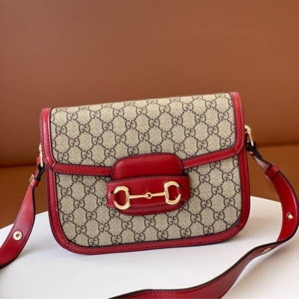 Alternative view of Gucci Horsebit 1955 Soft Small Shoulder Bag Beige Red 25cm 815178 FAD6M 8759