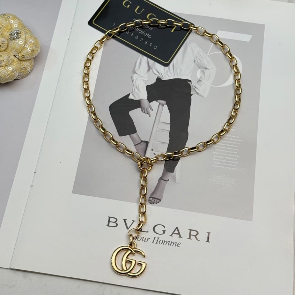 Alternative view of Gucci GG Marmont Pendant Chain Necklace Gold ‎63865 I8157 8027
