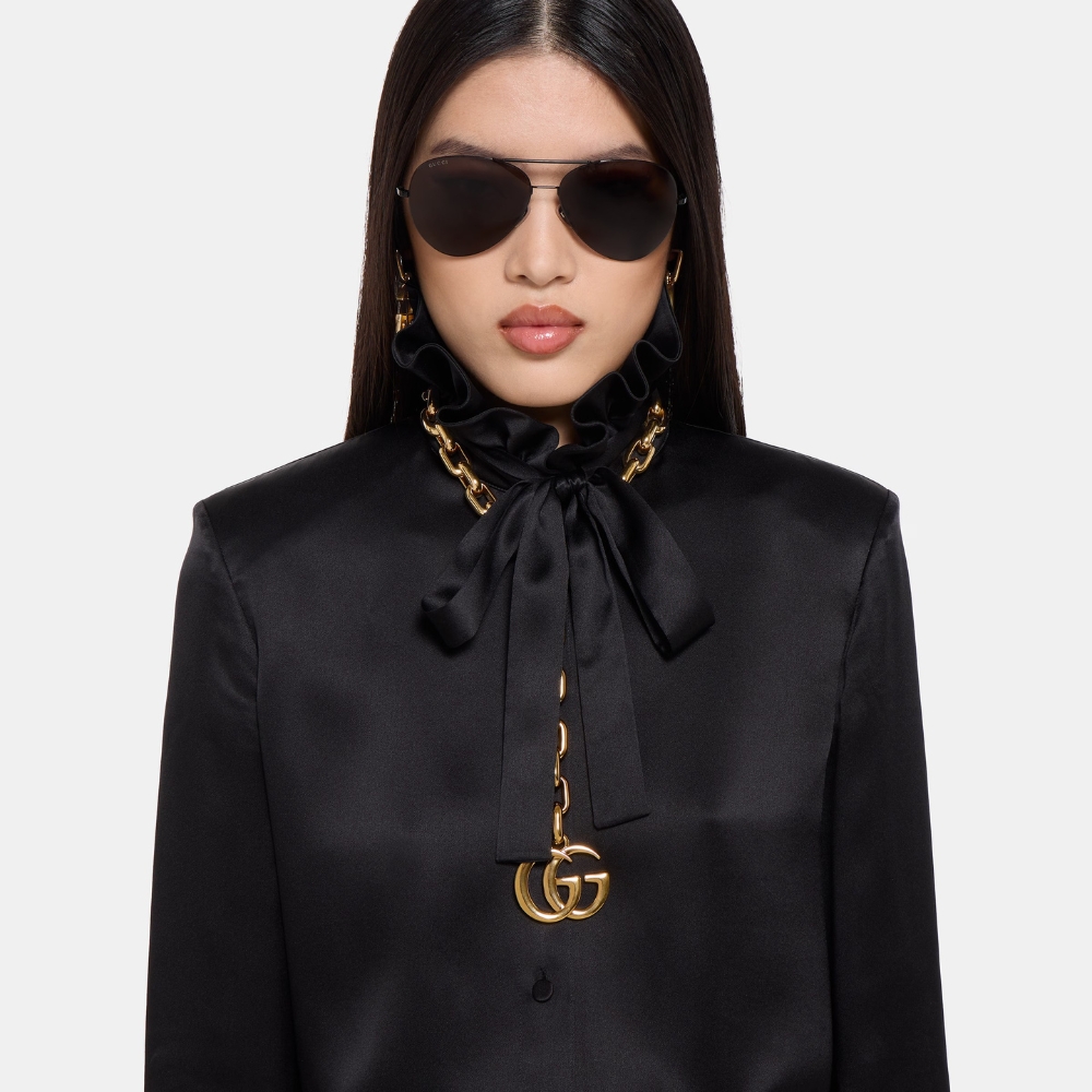 Gucci GG Marmont Pendant Chain Necklace Gold 63865 I8157 8027 - Image 7