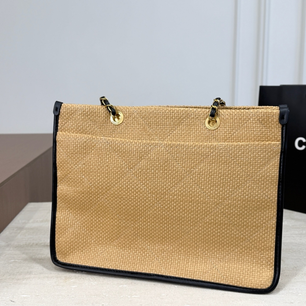 Chanel Shopping Bag Natural Straw Beige 39Cm - Image 5