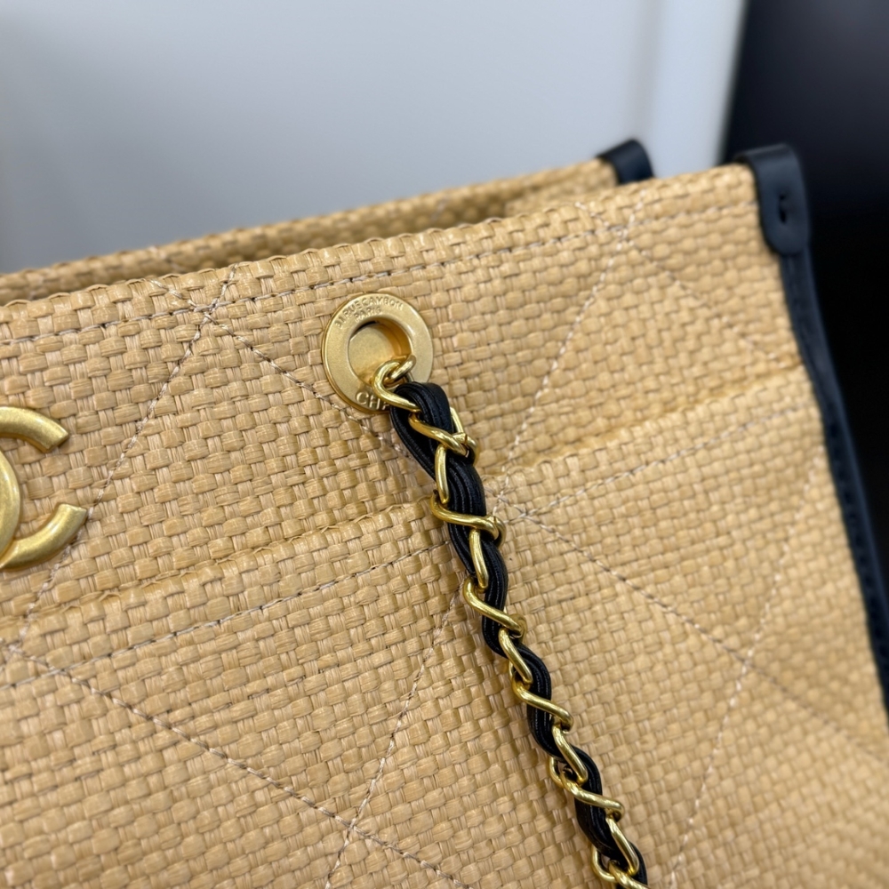 Chanel Shopping Bag Natural Straw Beige 39Cm - Image 6