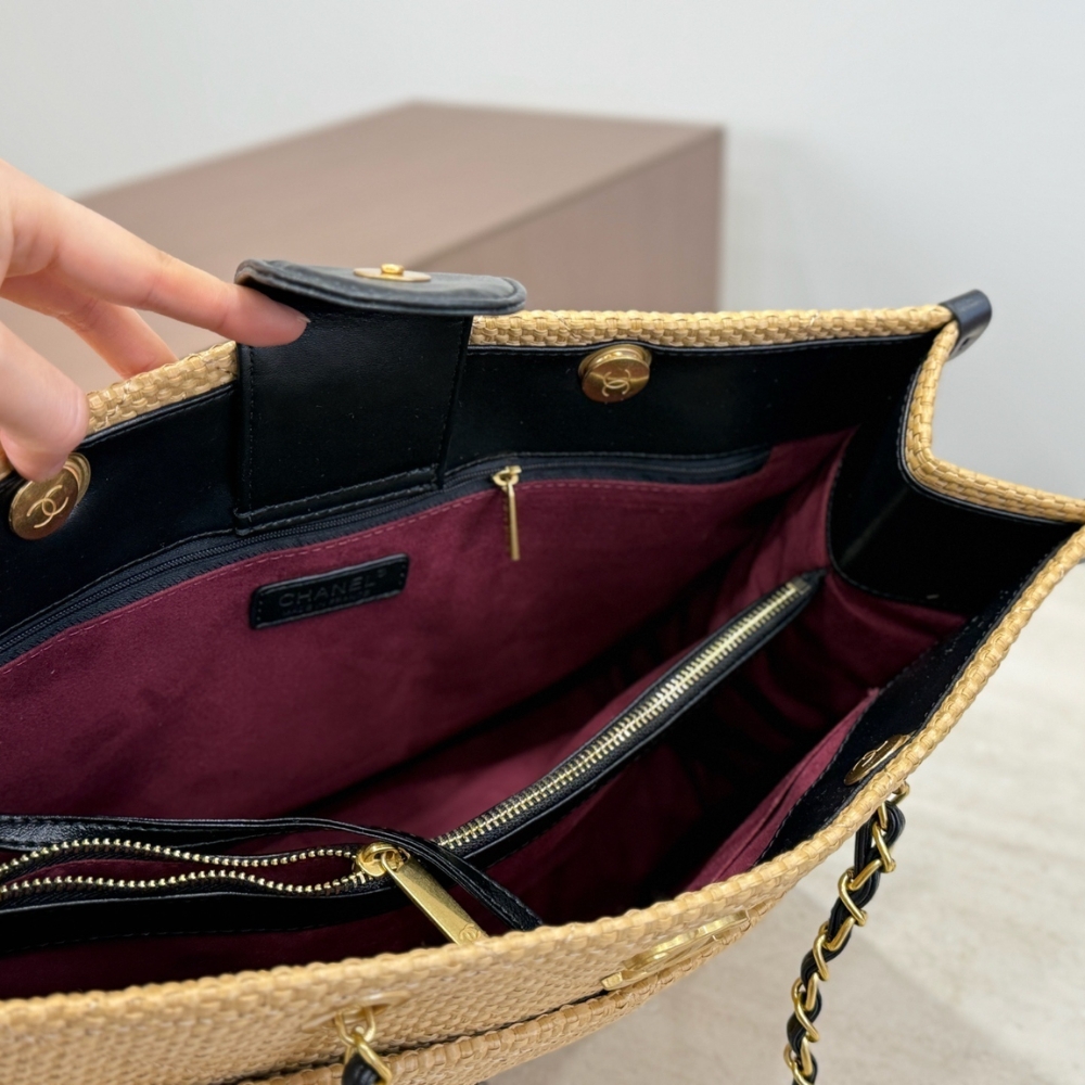 Chanel Shopping Bag Natural Straw Beige 39Cm - Image 7