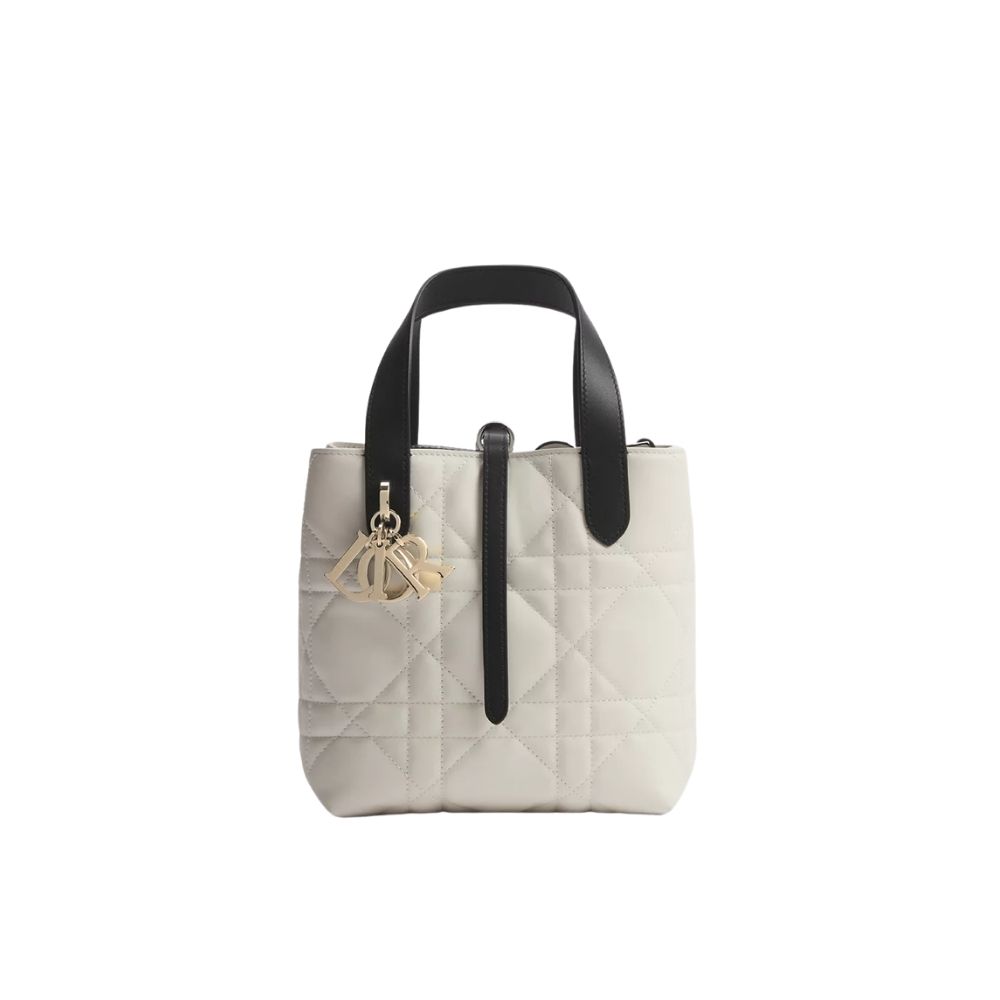 Dior Small Dior Toujours Vertical Tote Bag White 18Cm M2835PSOB M06E