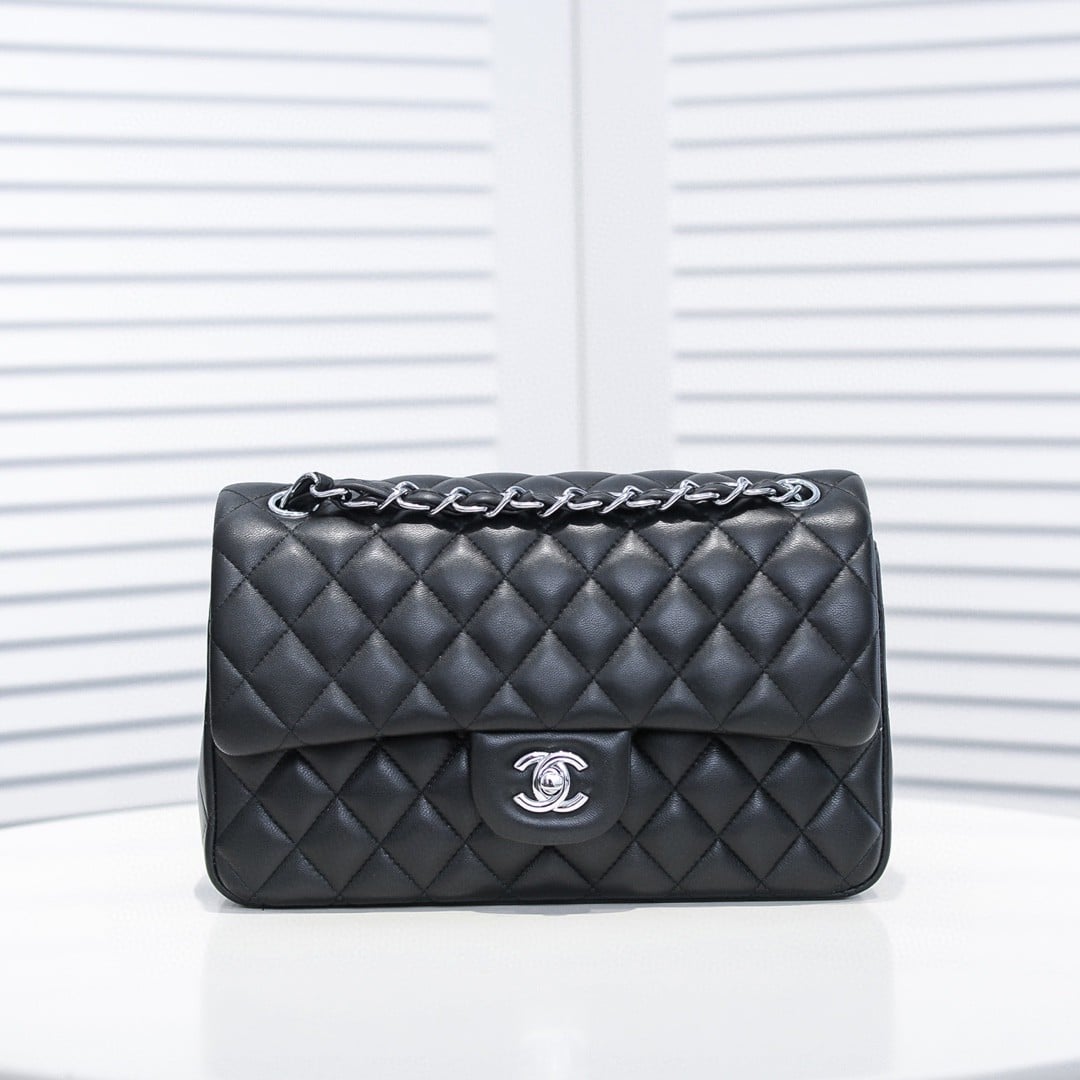 Invoice for Ms. Sabine Mees (Chanel Medium Classic Flap Bag Silver Hardware Black 25Cm A01113 Y01480 94305)