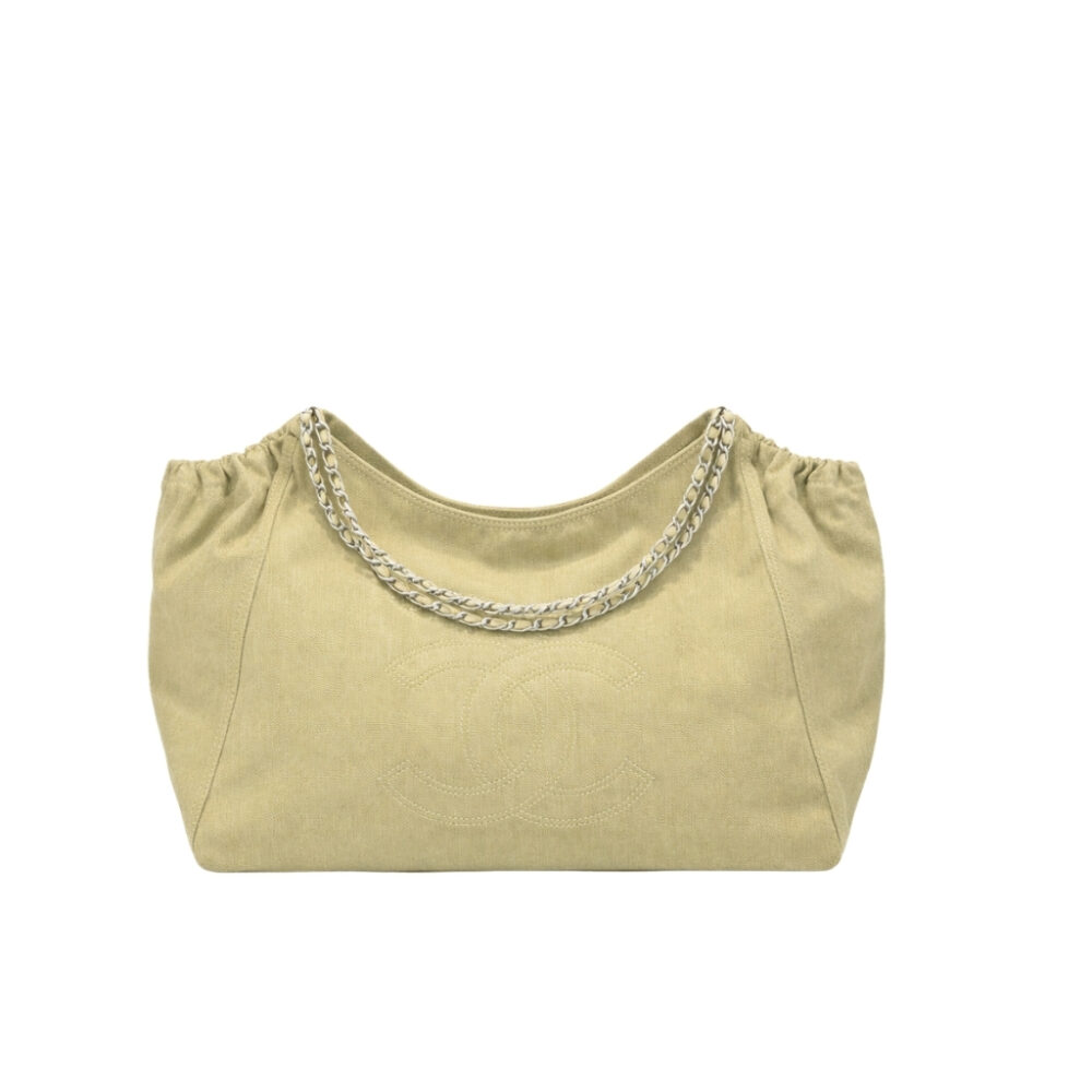 Chanel Large Hobo Bag Khaki Yellow 42Cm