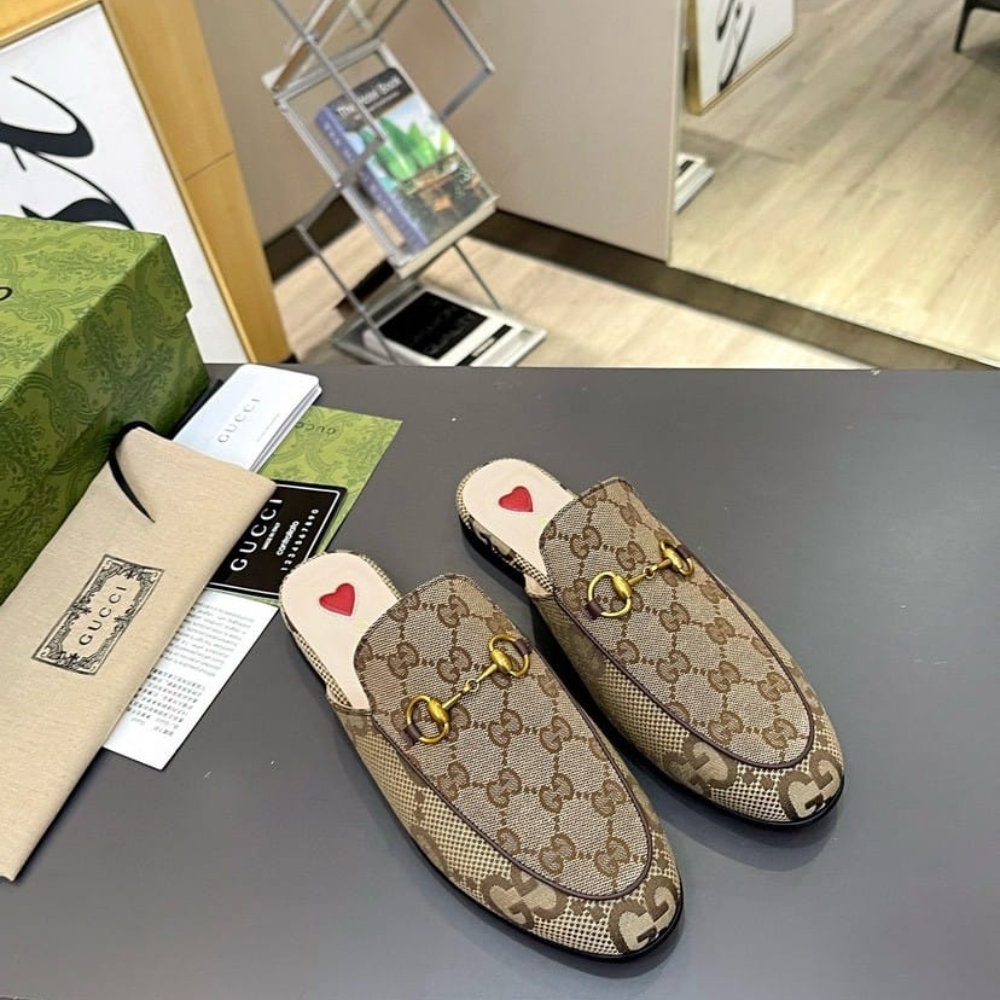 Gucci Women Princetown Slipper Beige And Ebony GG Canvas 475094 UKO60 2588 - Image 3