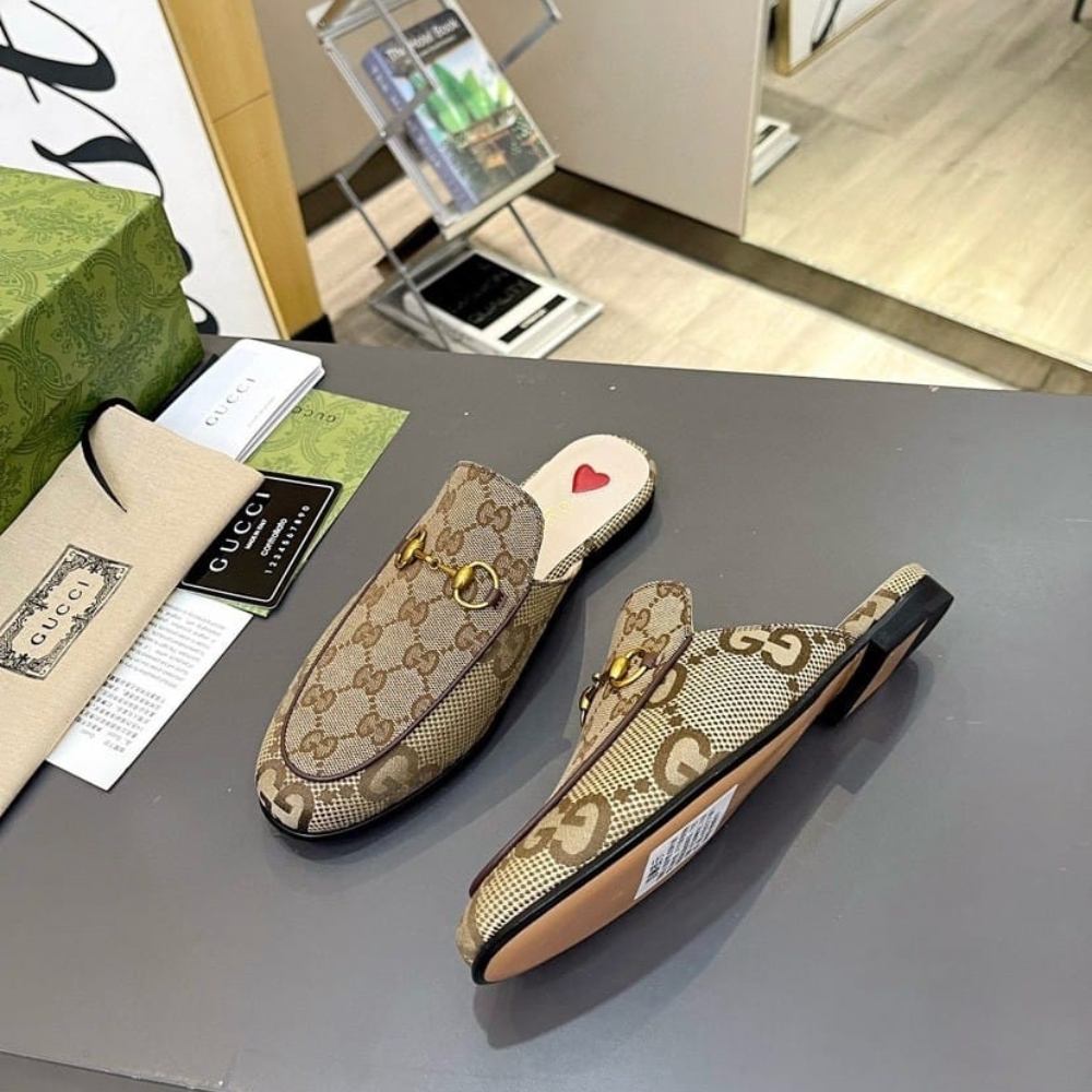 Gucci Women Princetown Slipper Beige And Ebony GG Canvas 475094 UKO60 2588 - Image 4